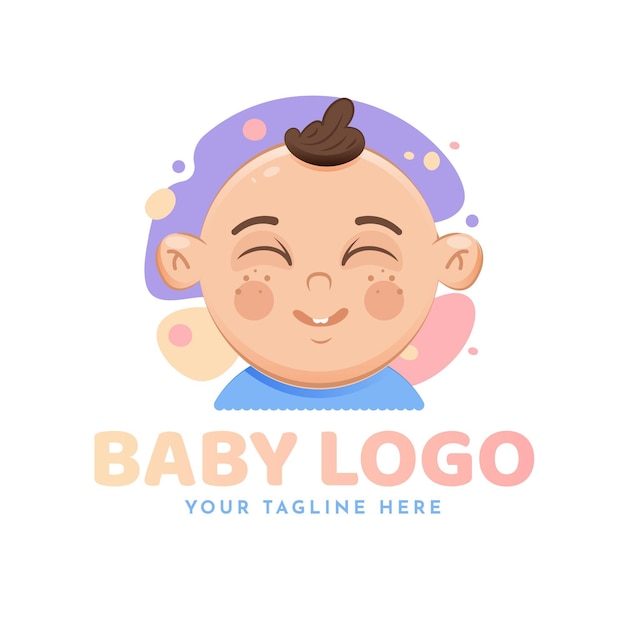 Gedetailleerde baby logo sjabloon