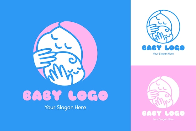 Gedetailleerde baby logo sjabloon