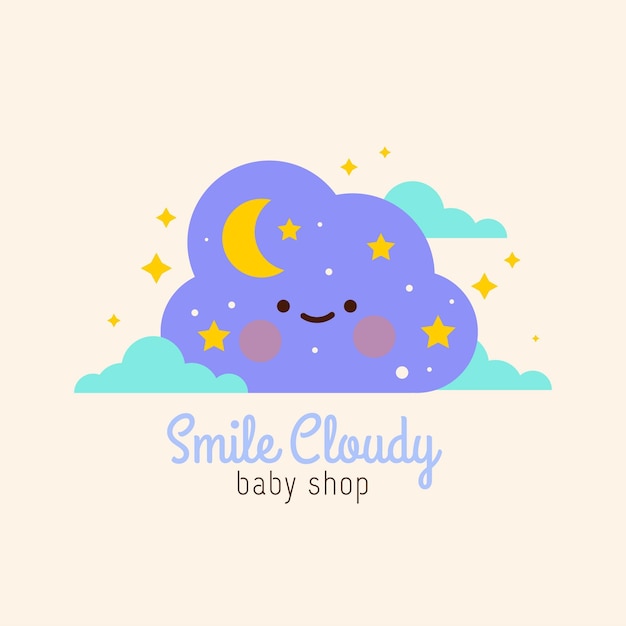 Gratis vector gedetailleerde baby logo sjabloon