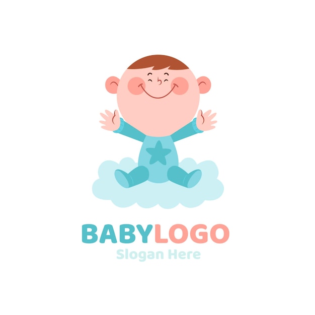 Gedetailleerde baby logo sjabloon