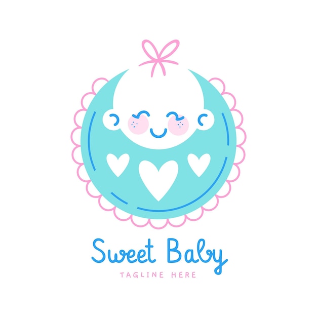 Gratis vector gedetailleerde baby logo sjabloon