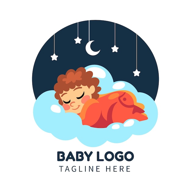 Gedetailleerde babylogo-sjabloon geïllustreerd