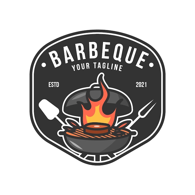 Gratis vector gedetailleerde barbecue logo sjabloon
