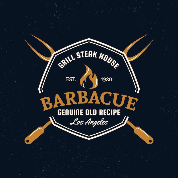 Gratis vector gedetailleerde barbecue logo sjabloon