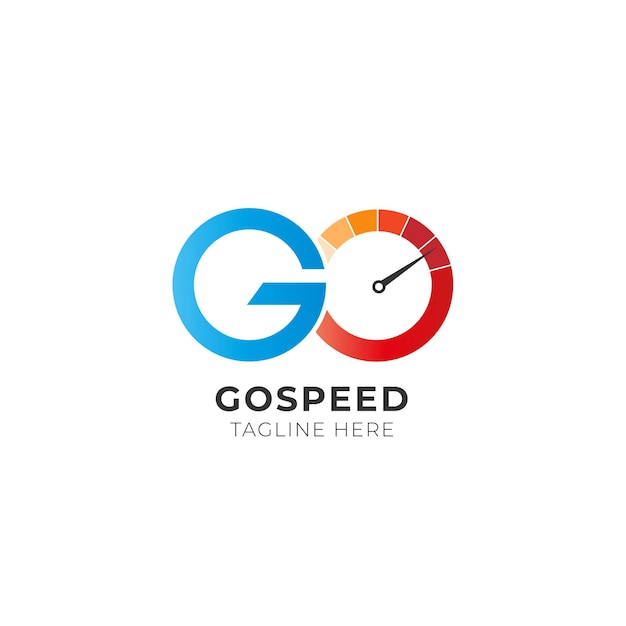 Gedetailleerde go-logo sjabloon