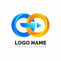 Gratis vector gedetailleerde go-logo-sjabloon