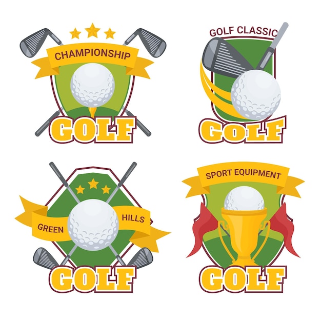 Gratis vector gedetailleerde golflogo-collectie