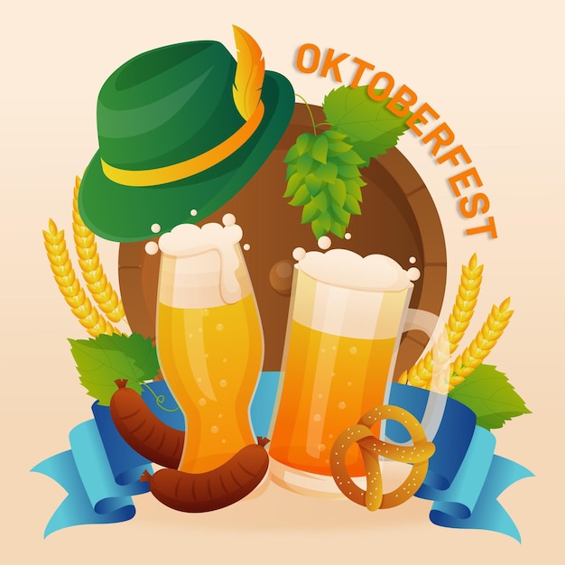 Gratis vector gedetailleerde illustratie van het oktoberfest