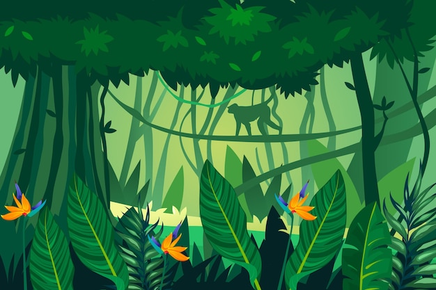 Gedetailleerde jungle achtergrond