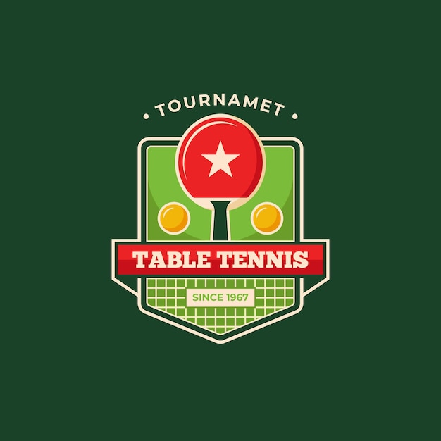 Gedetailleerde logo sjabloon voor tafeltennistoernooi