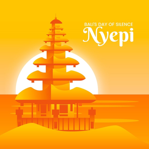 Gedetailleerde nyepi-illustratie