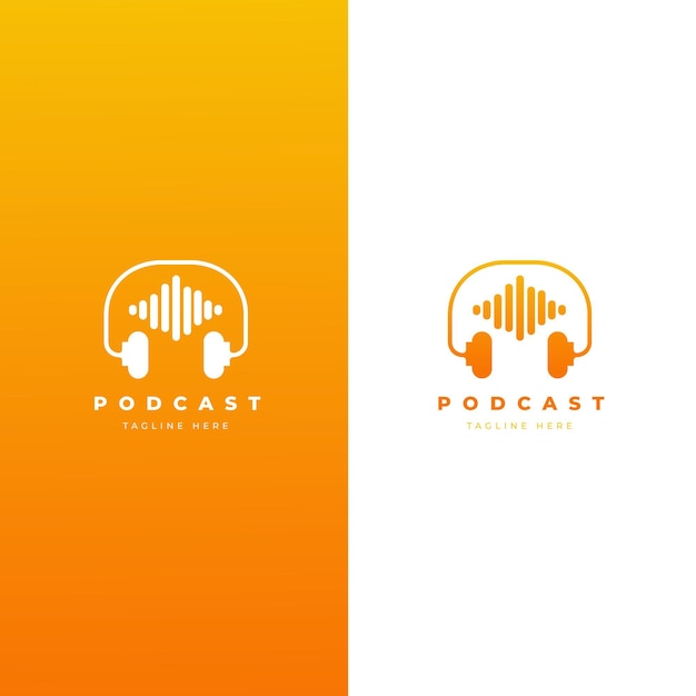 Gratis vector gedetailleerde podcast logo sjabloon