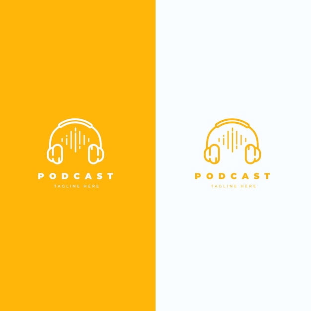 Gratis vector gedetailleerde podcast logo sjabloon