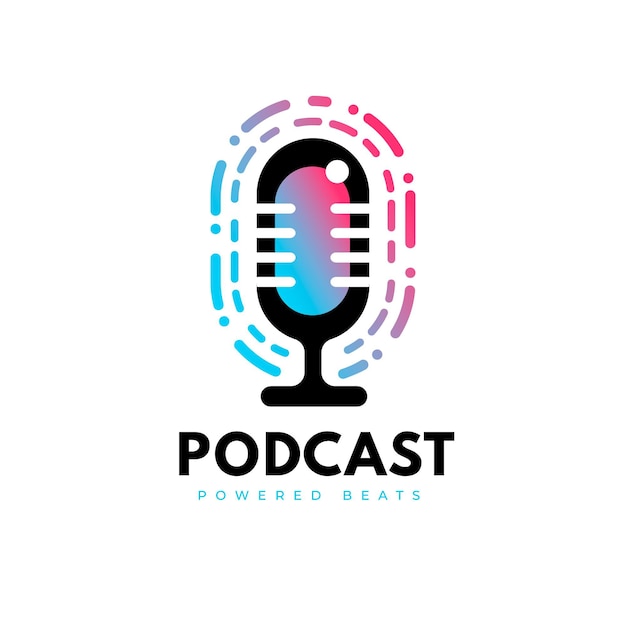 Gratis vector gedetailleerde podcast logo sjabloon