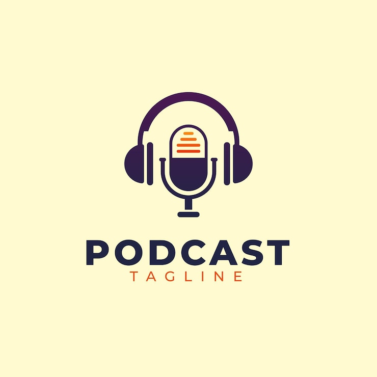 Gratis Vector gedetailleerde podcast logo sjabloon