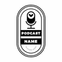 Gratis vector gedetailleerde podcast logo sjabloon