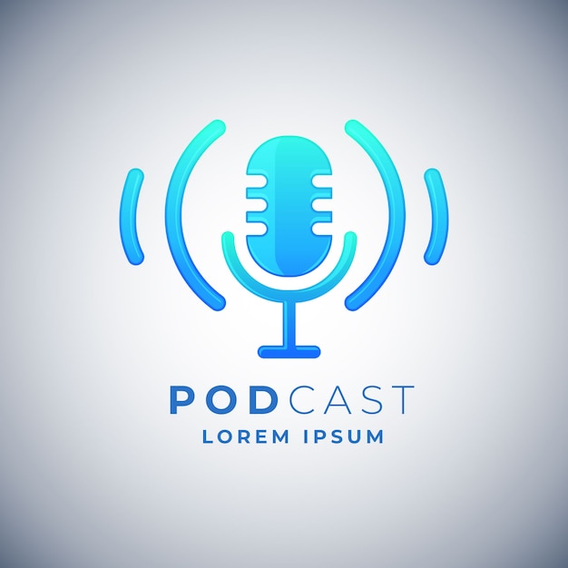 Gedetailleerde podcast logo sjabloon