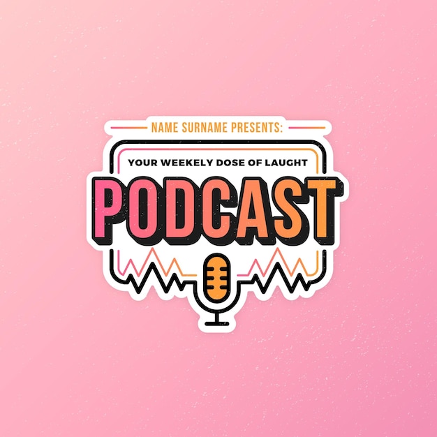 Gratis vector gedetailleerde podcast logo sjabloon