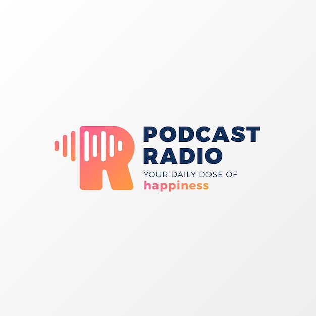 Gedetailleerde podcast logo sjabloon