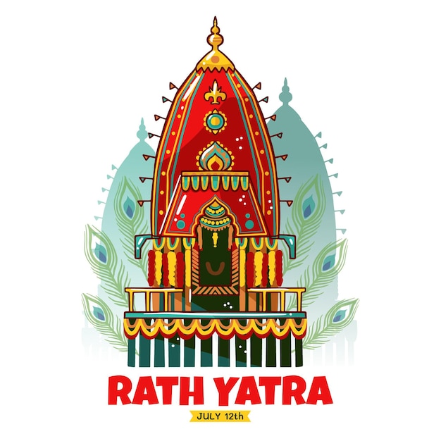 Gedetailleerde rath yatra-illustratie