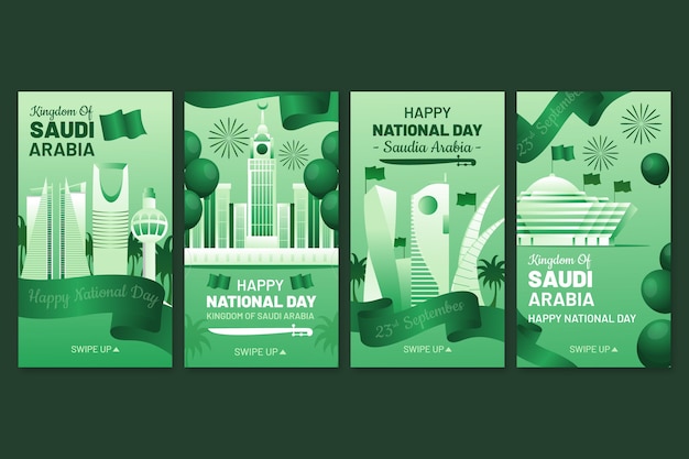 Gedetailleerde saudi nationale dag instagram verhalencollectie stories