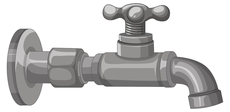 Gratis Vector gedetailleerde vectorillustratie van een waterkraan