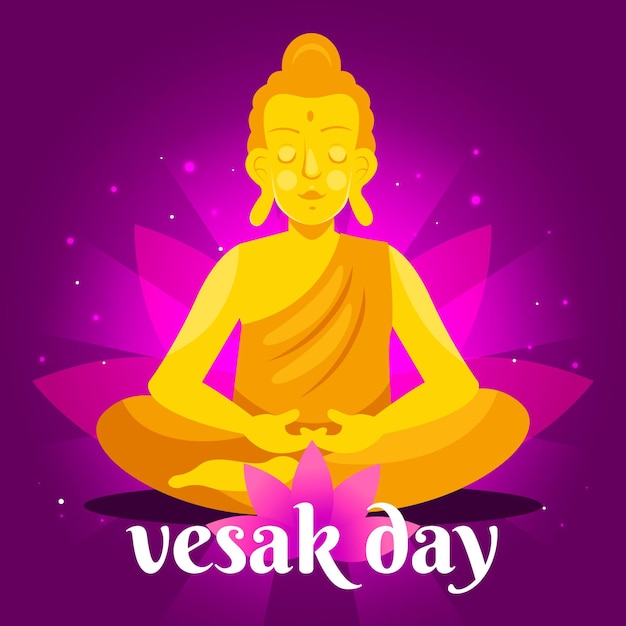 Gedetailleerde vesak dag illustratie