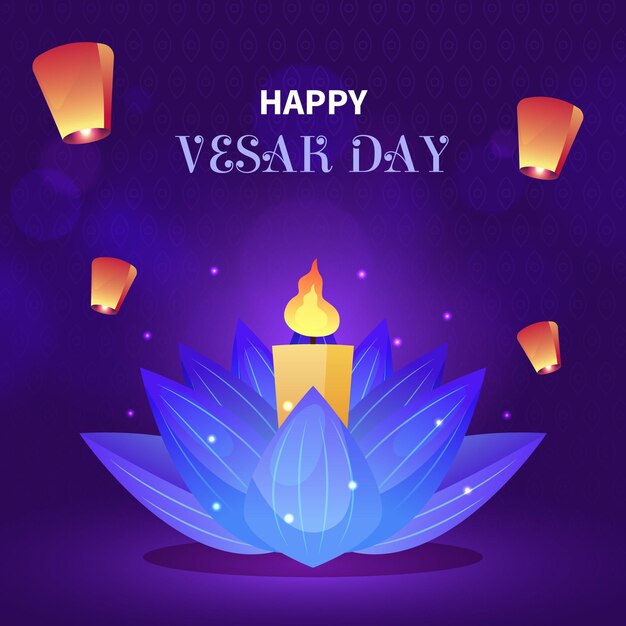 Gedetailleerde vesak dag illustratie