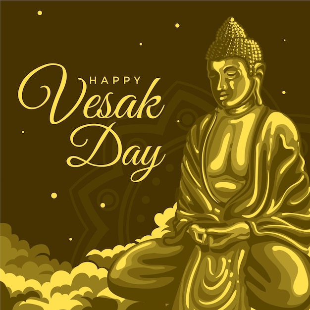 Gedetailleerde vesak dag illustratie