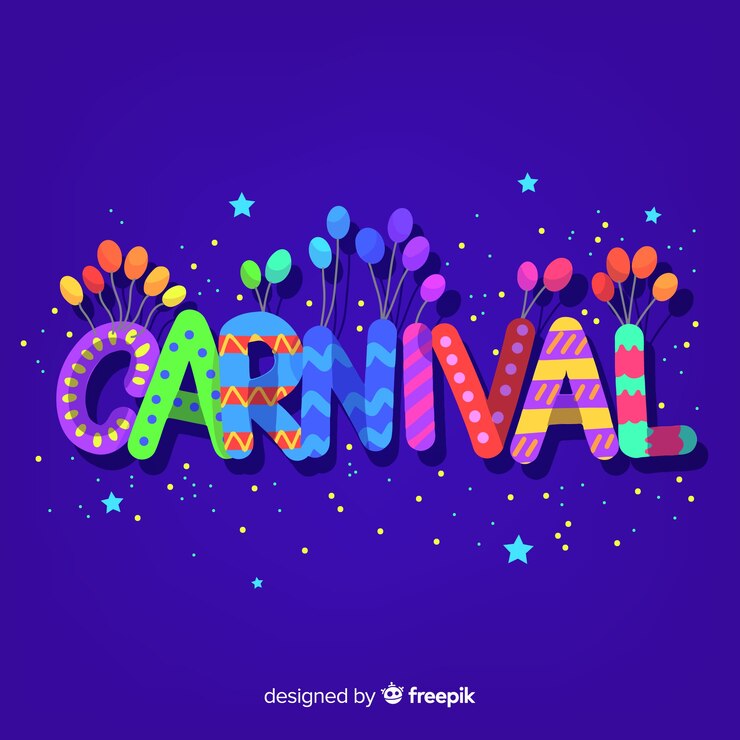 Gratis Vector gedrukte woordcarnaval achtergrond