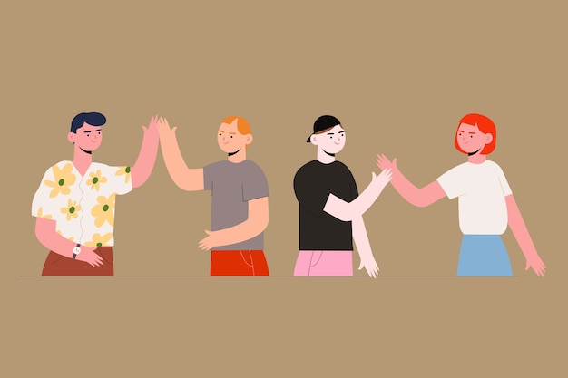 Geef me high-five! concept illustratie