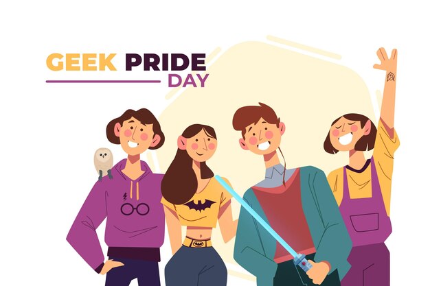 Geek pride day mannen en vrouwen