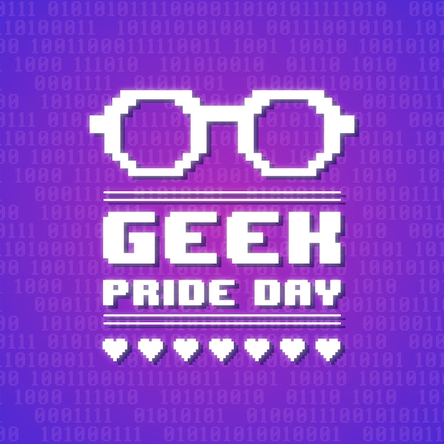 Gratis vector geek trots dag concept