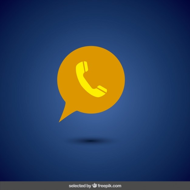 Gratis vector geel telefoonpictogram