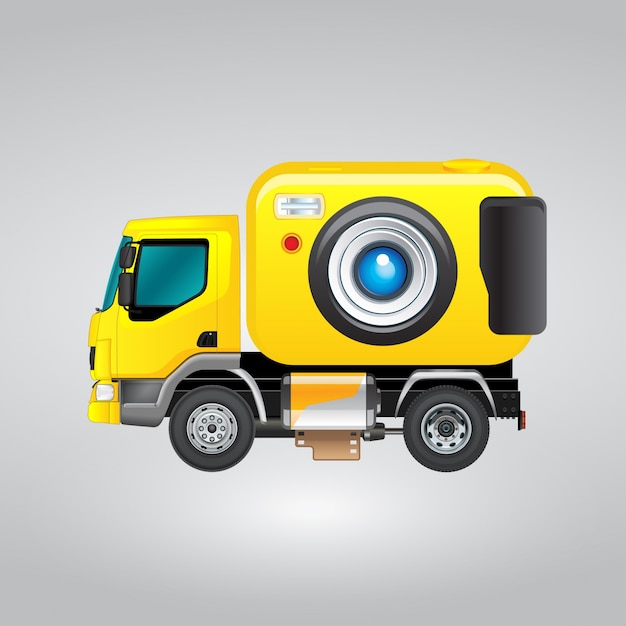 Geel truck camera ontwerp