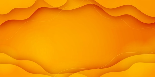 Geeloranje zakelijke abstracte banner achtergrond met vloeiende gradiënt golvende vormen vector ontwerp post