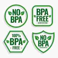 Gratis vector geen bpa bisfenol-a en ftalaten labels ingesteld