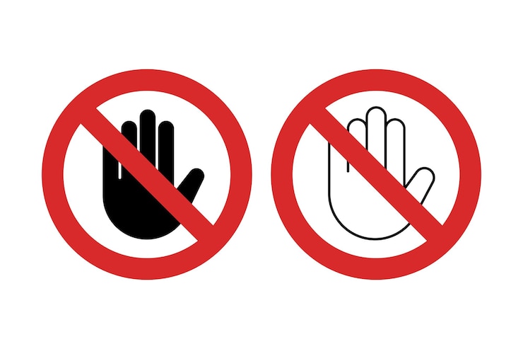 Gratis Vector geen ingang handteken
