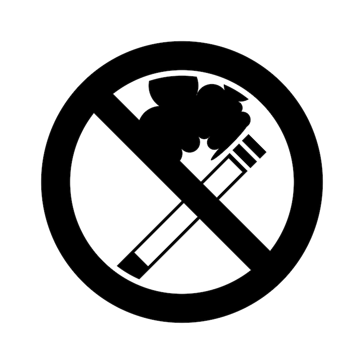 Gratis Vector geen roken logo ontwerp pictogrammalplaatje