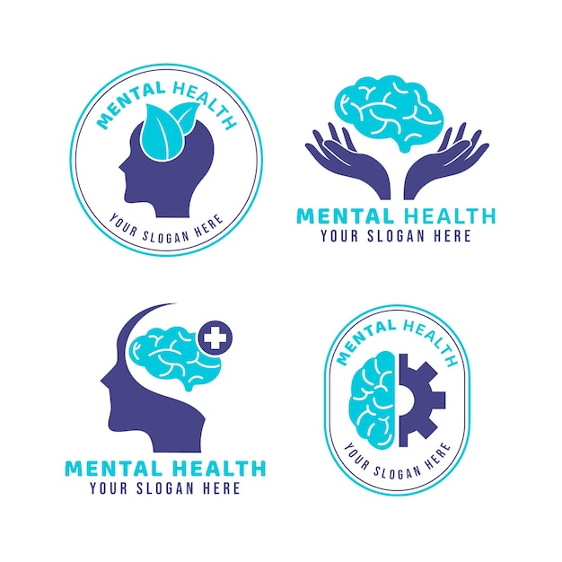 Gratis vector geestelijke gezondheid logo's collectie