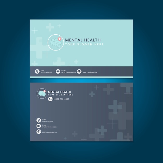 Geestelijke gezondheid psychiater naam kaart mockup vector