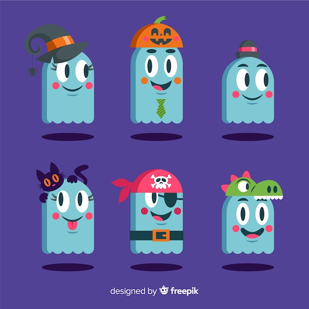 Gratis vector geesten die kostuums dragen voor halloween