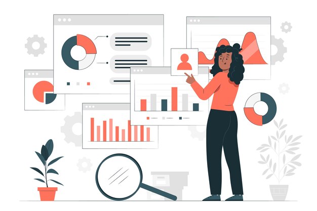 Gegevensanalyse concept illustratie