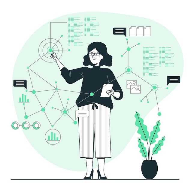 Gegevenspunten concept illustratie