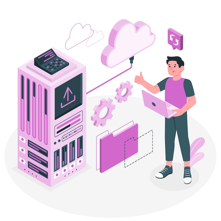 Gratis Vector geheugen opslag concept illustratie