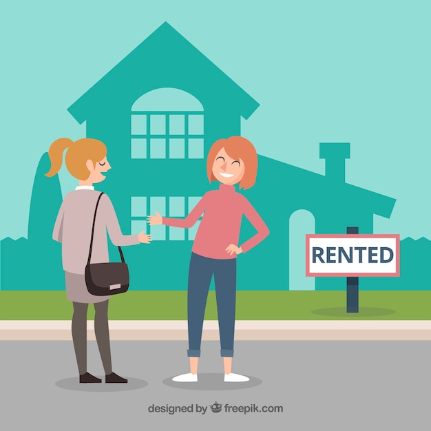 Gratis vector gehuurde huis concept achtergrond