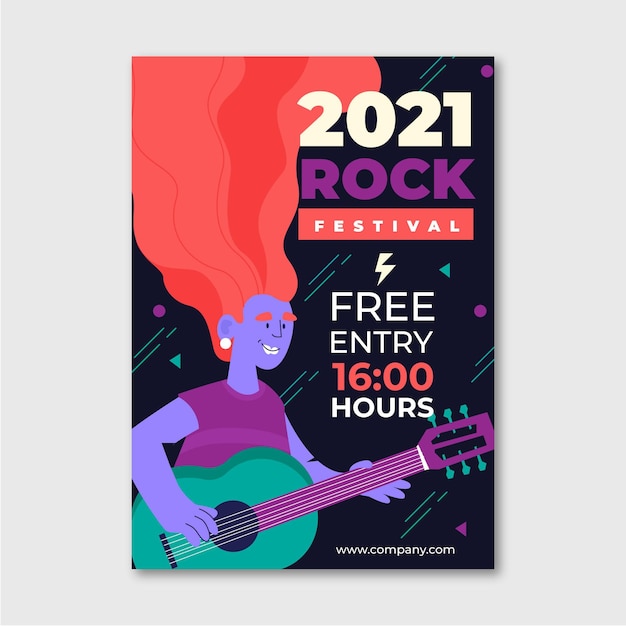 Gratis vector geïllustreerde muziekfestivalaffiche