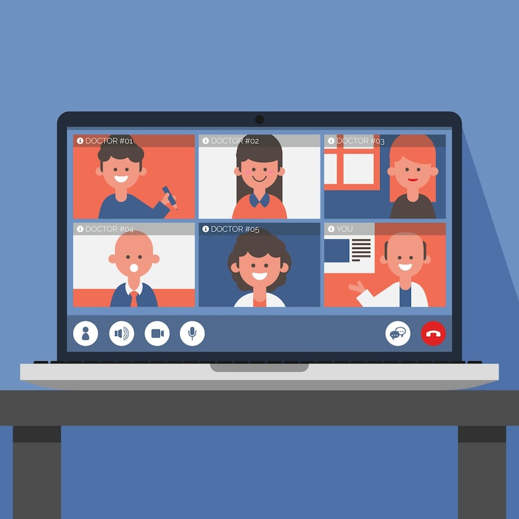 Gratis Vector geïllustreerde online medische conferentie