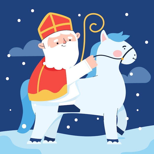 Gratis vector geïllustreerde sinterklaasdag