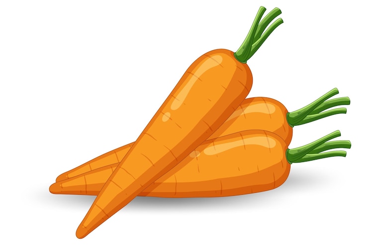 Gratis Vector geïsoleerd oranje wortelbeeldverhaal